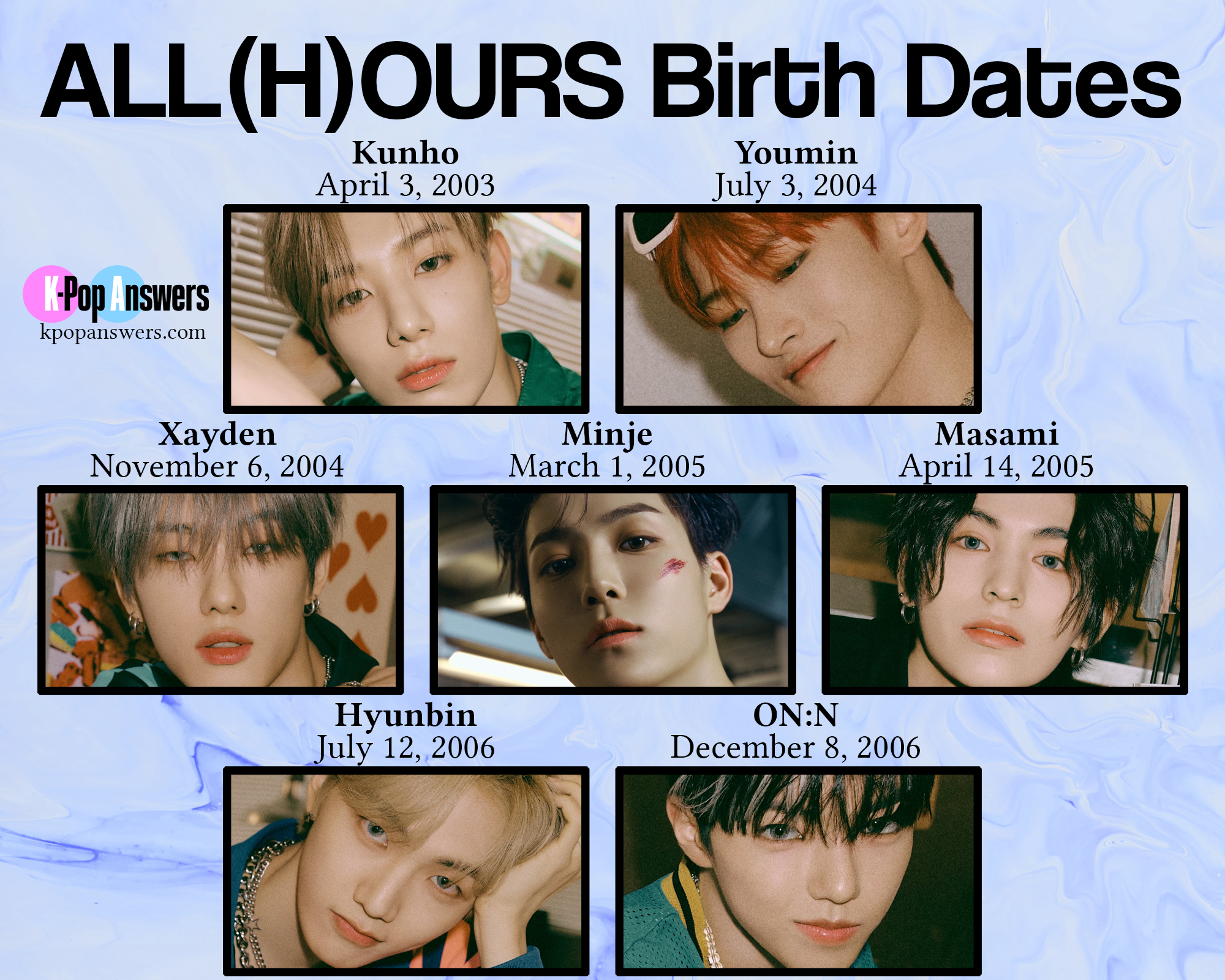 How Old Are the ALL(H)OURS Members? - K-Pop Answers